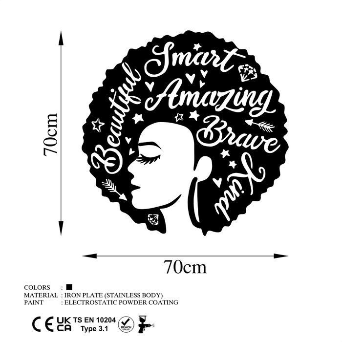 Wallity Woman 1 Escultura de Pared de Metal Negro Wallity Woman 1 Escultura de Pared de Metal Negro